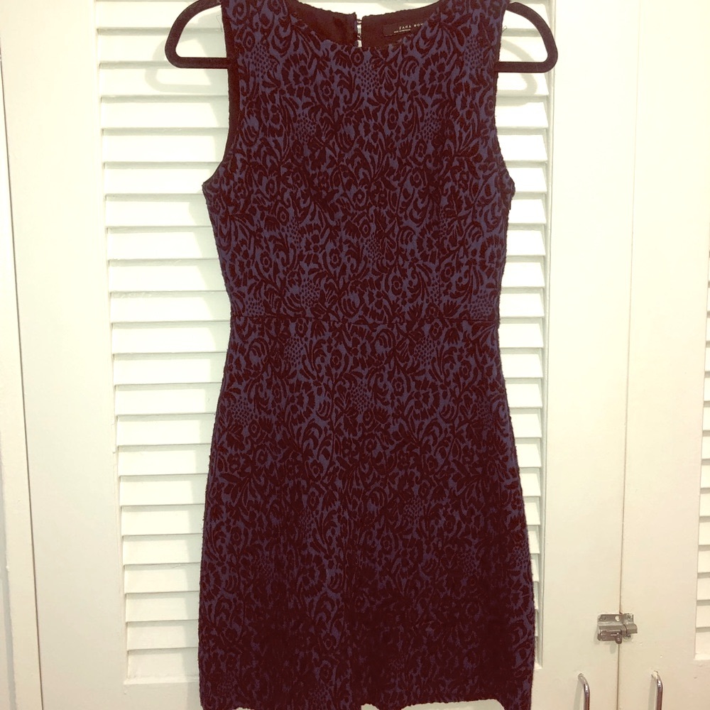 Zara black/blue sleeveless minidress size small